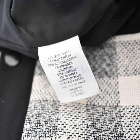 Classiques Entier Linen Blend Cream & Black Plaid Blazer - Picture 12 of 12